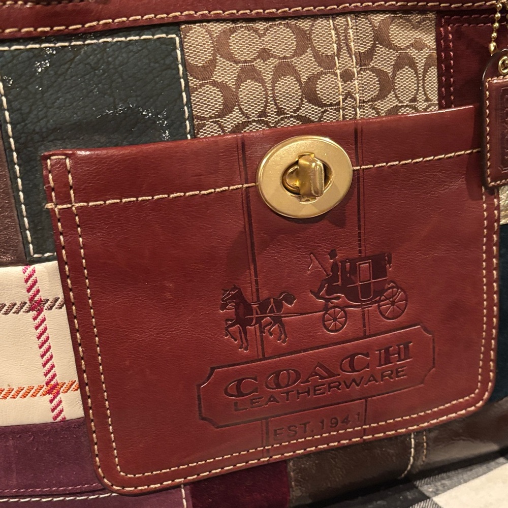 Coach Vintage Holiday Patchwork Gallery Tote - Picture 2 of 14